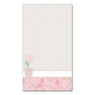 PMPD PINK FLOWER POT SCRAPBOOKING PATTERN MOM SOFT BUSINESS CARD TEMPLATE