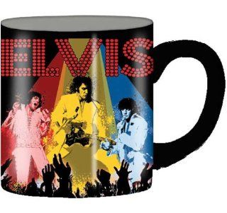 Silver Buffalo Elvis Presley On Stage Ceramic Mug, 14 Ounces, Multicolored (LV4832) Kitchen & Dining
