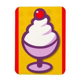 png_2299 Cartoon Ice Cream Sundae With A Cherry Rectangular Magnet