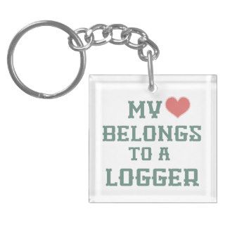 My Heart Belongs to a Logger Keychain