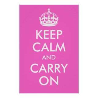 Keep Calm and Carry On Rose Pink Print