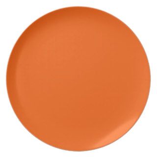 Neon Orange Tangerine Bright Fashion Color Trend Dinner Plates