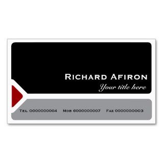 Modern black & grey with a red triangle business cards