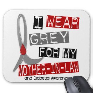 Diabetes I Wear Grey For My Mother In Law 43 Mouse Mats