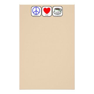 Peace, Love & Coffee Stationery Personalized Stationery