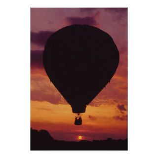 Hot Air Balloon & Sunset   Posters
