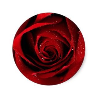 Red Rose Seals Round Stickers