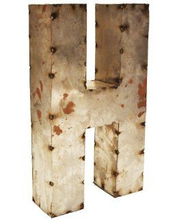 Lucca Decor N H14 Recycled Metal Letter, Medium, Letter H  Outdoor Plaques  Patio, Lawn & Garden