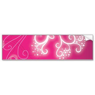 Magical White Tree Pink Background Bumper Sticker