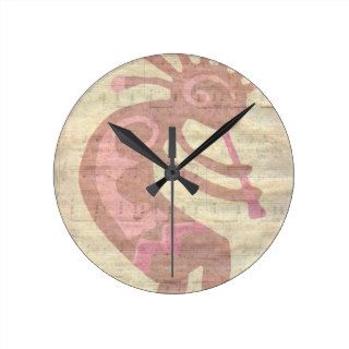 Pink Kokopelli Clocks