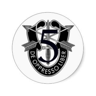 5th Special Forces Group Crest Round Stickers