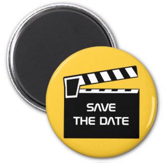 Movie Slate Clapperboard Save The Date Magnet