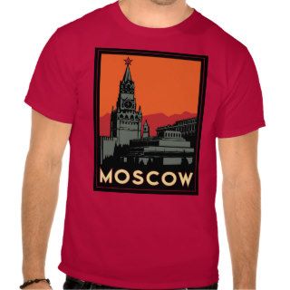 moscow russia kremlin art deco retro travel tshirts