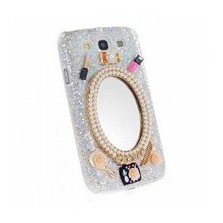 Aunriver Handmade 3D Mirror and Fashion Crystal Rhinestone Back Case for Samsung Galaxy S3 III i9300 (White) Cell Phones & Accessories