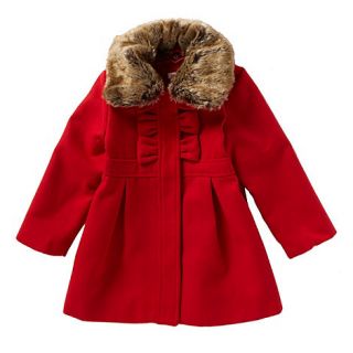bluezoo Girls red box faux fur coat
