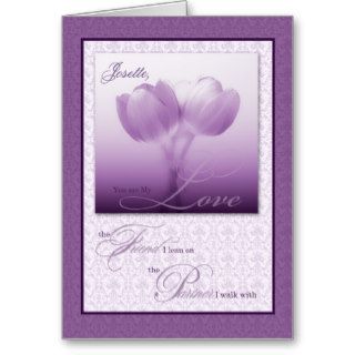 Life Partner Wedding Anniversary Purple Tulips Cards