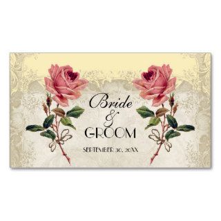 Baroque Vintage Rose Yellow Table Number Card Business Cards