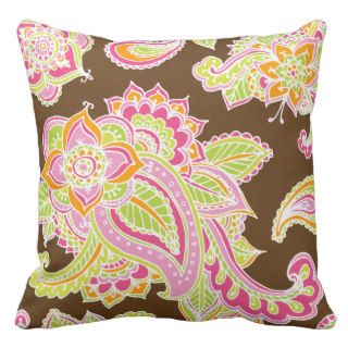 Colorful Bohemian Paisley Pillow
