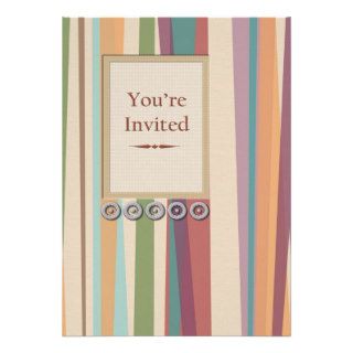 Rivets, Stripes & Inlay Panel You're Invited Cards