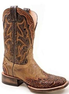 Stetson Boots Hand Tooled Leather 12 020 8861 0720 Mens Shoes
