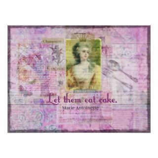 Let them eat cake    Marie Antoinette famous quote Posters
