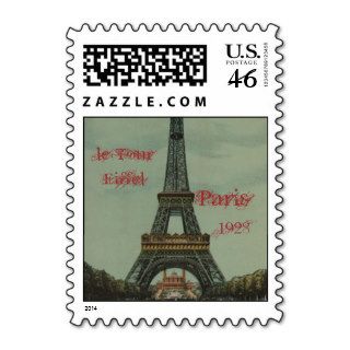 Vintage Paris, 1928, le Tour Eiffel Postage Stamps