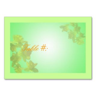 wedding table number card,yellow tulip flowers business card