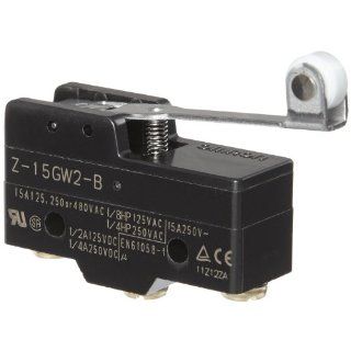 Omron Z 15GW2 B General Purpose Basic Switch, Hinge Roller Lever, Screw Terminal, 0.5mm Contact Gap, 15A Rated Current Industrial Basic Switches