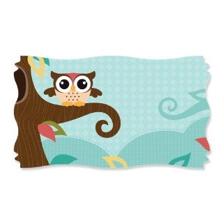 Owl   Large Party Favor Stickers (Name tag size   set of 8) Health & Personal Care