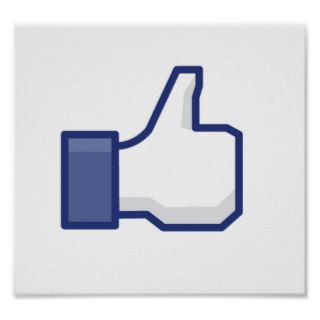 facebook LIKE thumb up poster on canvas or paper