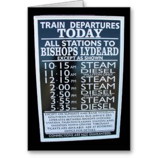 West Somerset Railway, Minehead station timetable Cards