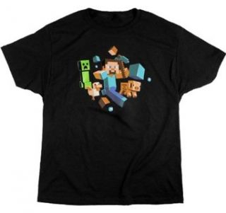 Minecraft   Run Away Youth T shirt Clothing