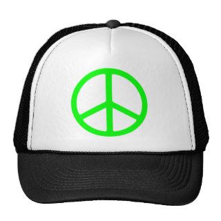 Bright Green Peace Sign Hat