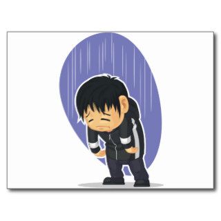 Cartoon of Sad Boy Postcard