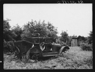 Photo Old automobile, outhouse on Art Simplot's farm near Black River Falls, Wisconsin   Prints