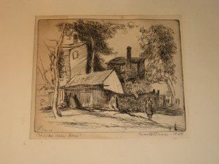 1949 Original Etching "Shacks Near Reno" by Gustav Trois   Pencil Signed and Dated  Prints  