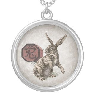 Year of the Rabbit Chinese Zodiac Astrology Custom Necklace