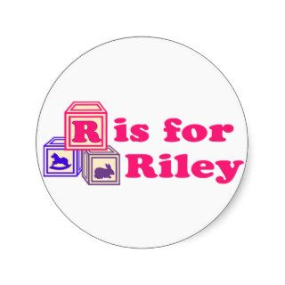 Baby Blocks Riley Round Sticker