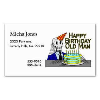 Happy Birthday Spider Web Old Man Business Card