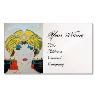 WOMAN WITH ORIENTAL YELLOW TURBAN / Beauty Fashion Business Card