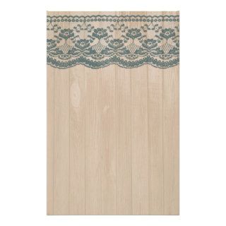 Country Barn Wood & Lace Stationery Paper