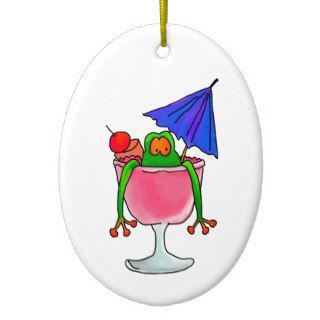 Cocktail Frog Christmas Tree Ornaments
