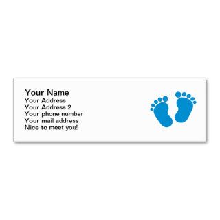 Blue baby feet business card template