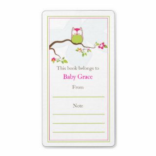 Baby Owl  Bookplate Personalized Shipping Labels