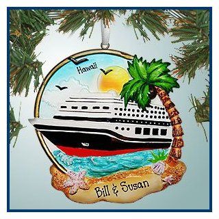 Personalized Christmas Ornaments   Cruise Ship Near Beach   Personalized with Perfect Handwriting   Christmas Pendant Ornaments