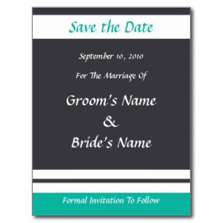 Tropical Wedding Band Save The Date (Turquoise) Post Cards