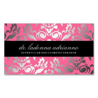 311 Ladonna Damask Rose Pink Business Card Templates