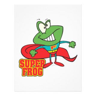 cute super frog superhero cartoon custom flyer