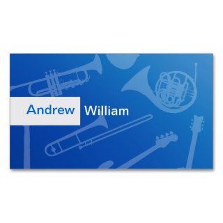 Music Instrument Blue Business Card