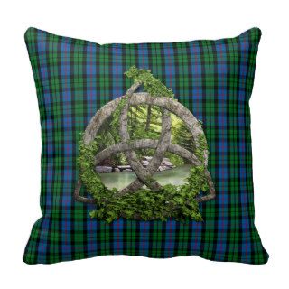 Celtic Trinity Knot And Clan Morrison Tartan Pillows